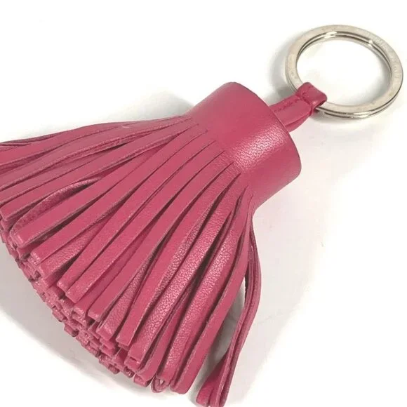 HERMES Fringe tassel Carmen Bag Charm Key Holder Leather / Metal pink - Picture 8 of 8
